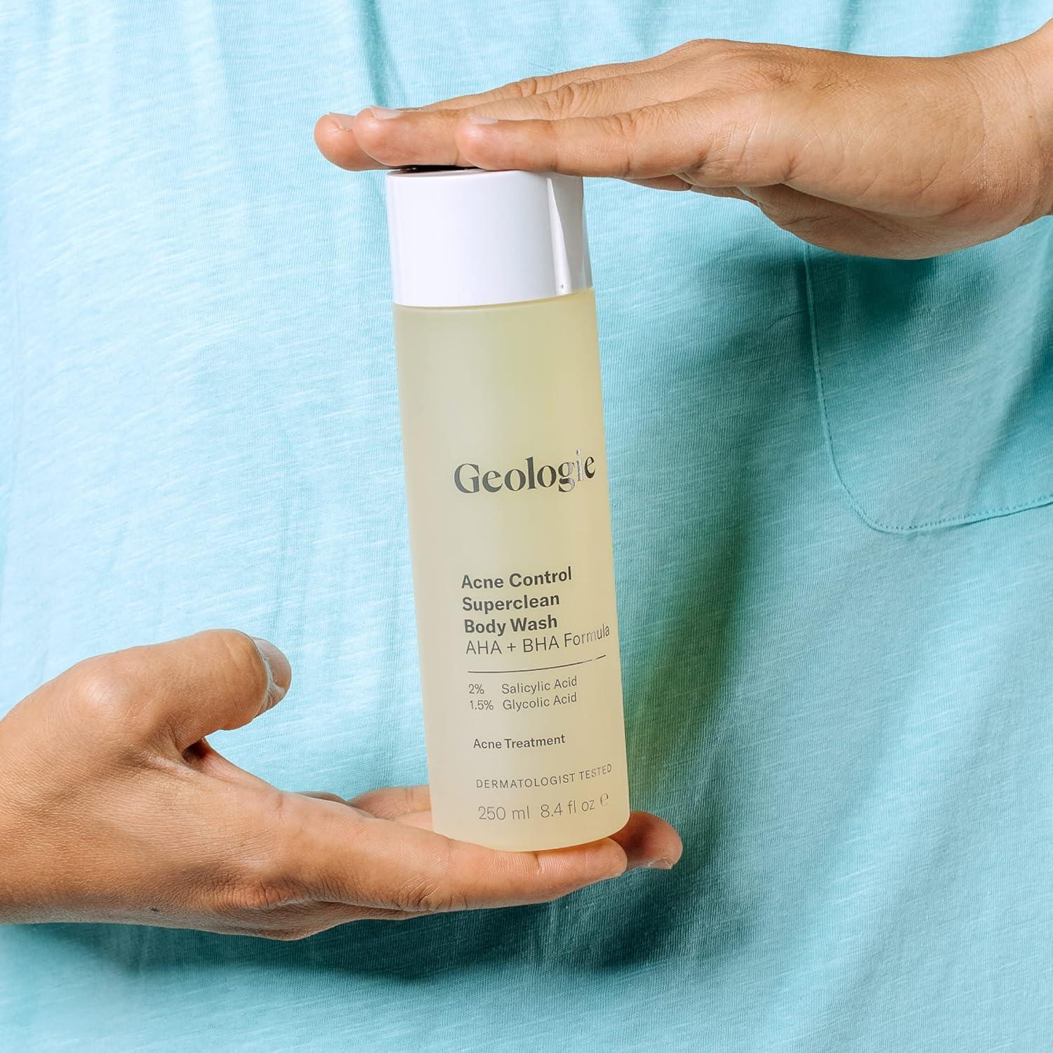 image:imageGeologie Acne Control Body Wash Exfoliating AHA BHA Cleanser for Men amp Women Reduces Bacne amp Body Breakouts Salicylic Acid Glycolic Acid 84 Fl Oz