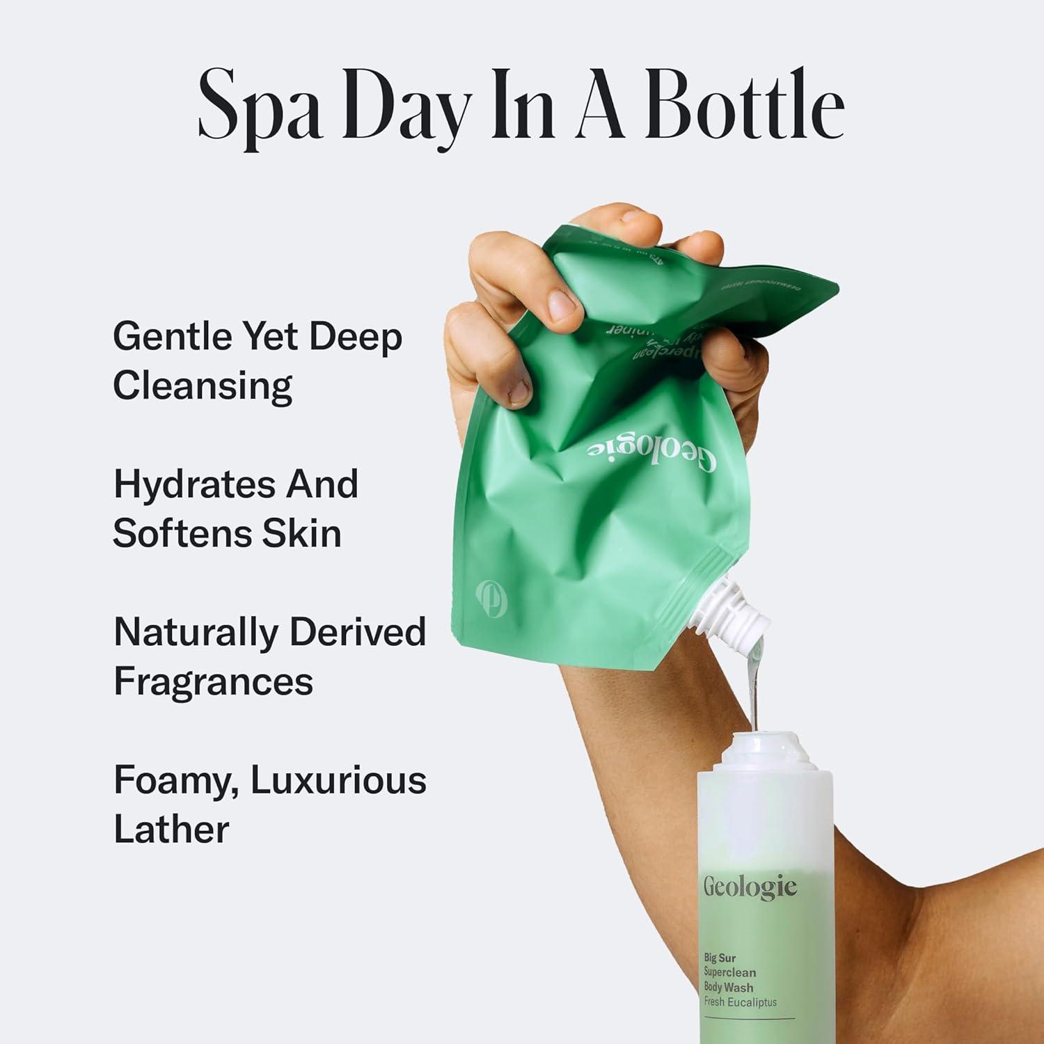 image:imageGeologie Big Sur Fresh Eucalyptus Superclean Body Wash Deep Cleansing Fresh Eucalyptus Shower Gel for Men amp Women AllNatural Clean amp Hydrating DermGrade Formula 84 fl oz BottleBig Sur Fresh Eucalyptus