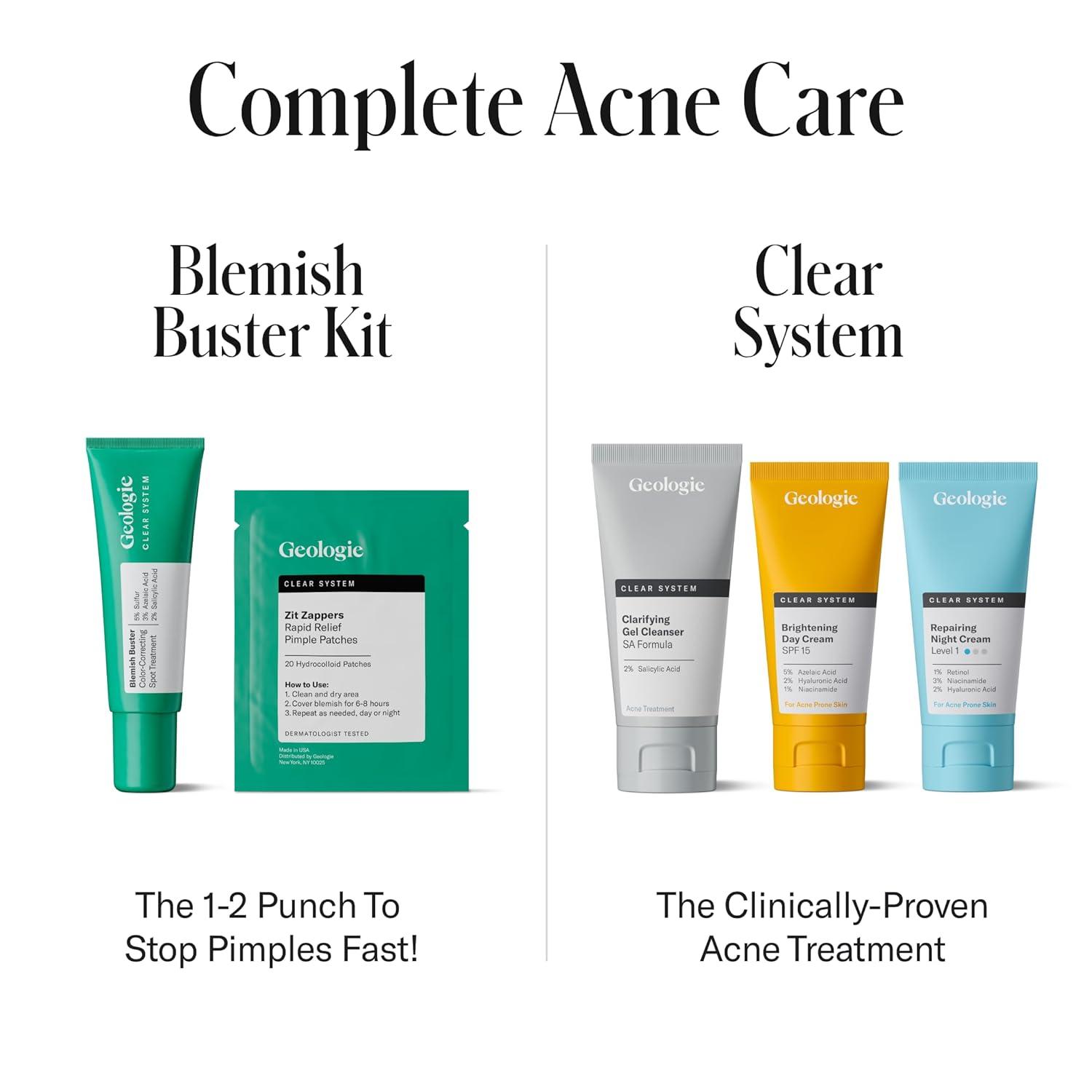 image:imageGeologie Clear System Acne Treatment 2 Salicylic Acid Clarifying Gel Cleanser 2Pack