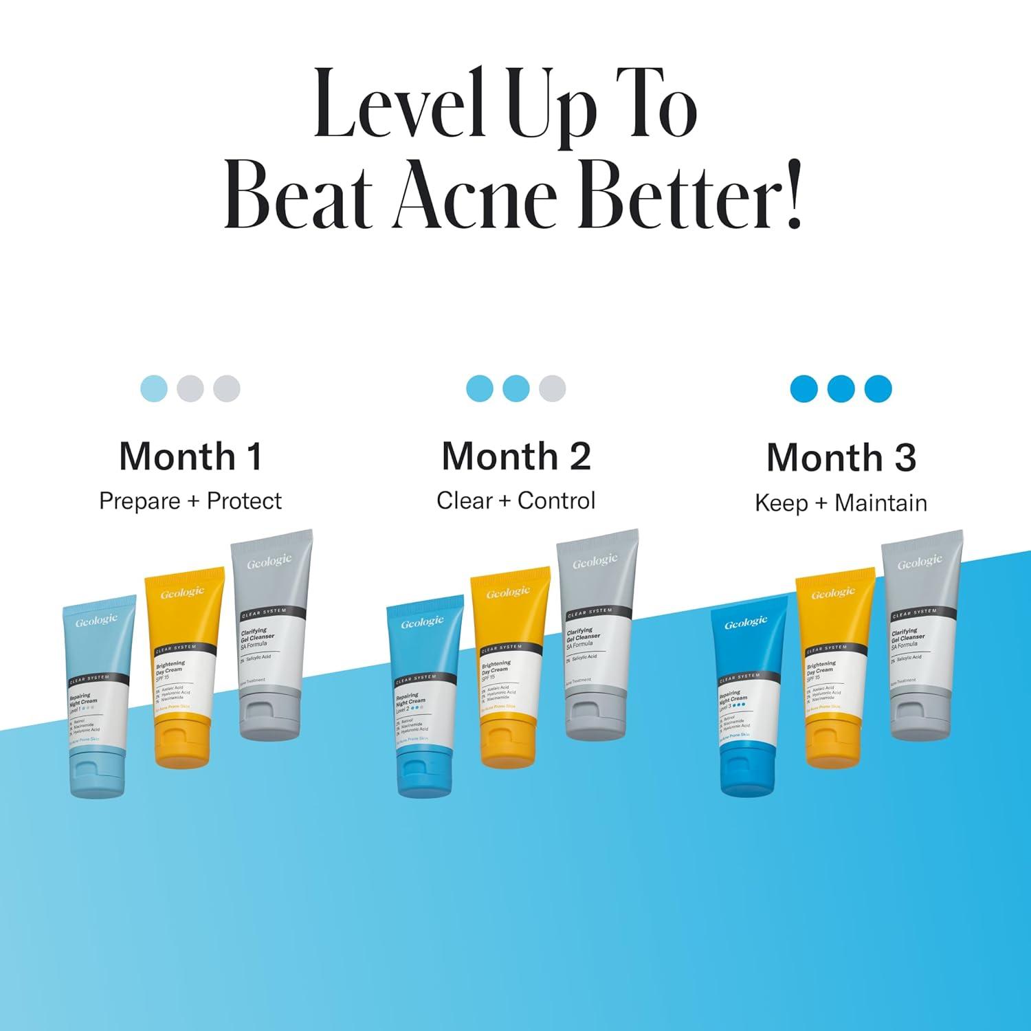 image:imageGeologie Clear System Acne Treatment 2 Salicylic Acid Clarifying Gel Cleanser 2Pack