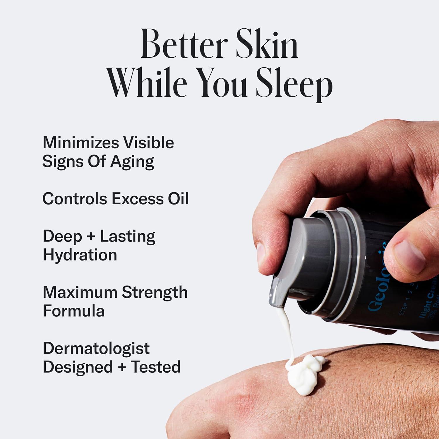 image:imageGeologie Retinol AntiAging Face Cream Advanced 3 Retinol Formula for Effective Results Reduce Fine Lines amp Wrinkles Protect amp Repair Skin With Hyaluronic Acid amp Niacinamide For Men amp WomenUltra Strength