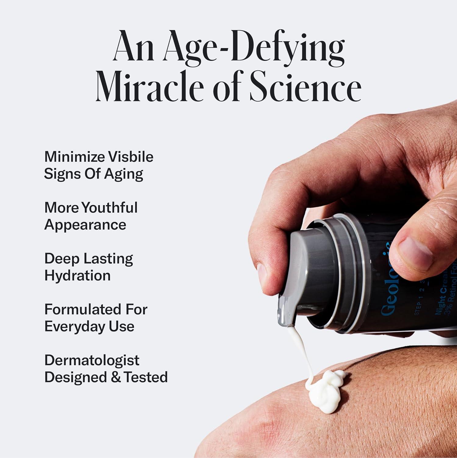 image:imageGeologie Retinol AntiAging Face Cream Advanced 3 Retinol Formula for Effective Results Reduce Fine Lines amp Wrinkles Protect amp Repair Skin With Hyaluronic Acid amp Niacinamide For Men amp WomenRegular Strength