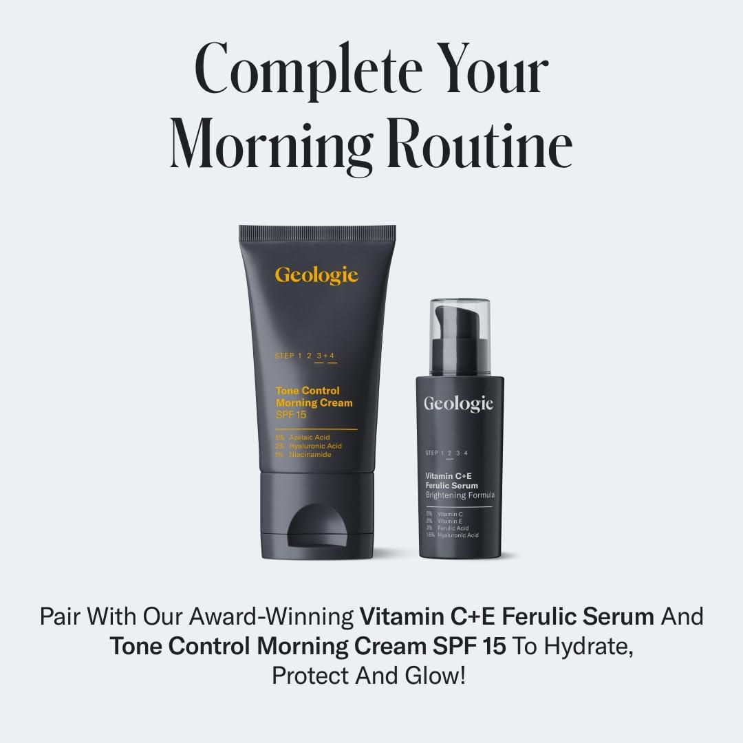 image:imageGeologie Tone Control Face Cream with SPF 15 Brightening Moisturizer with Niacinamide Hyaluronic Acid amp Azelaic Acid Reduces Redness amp Controls Oil For Men amp Women
