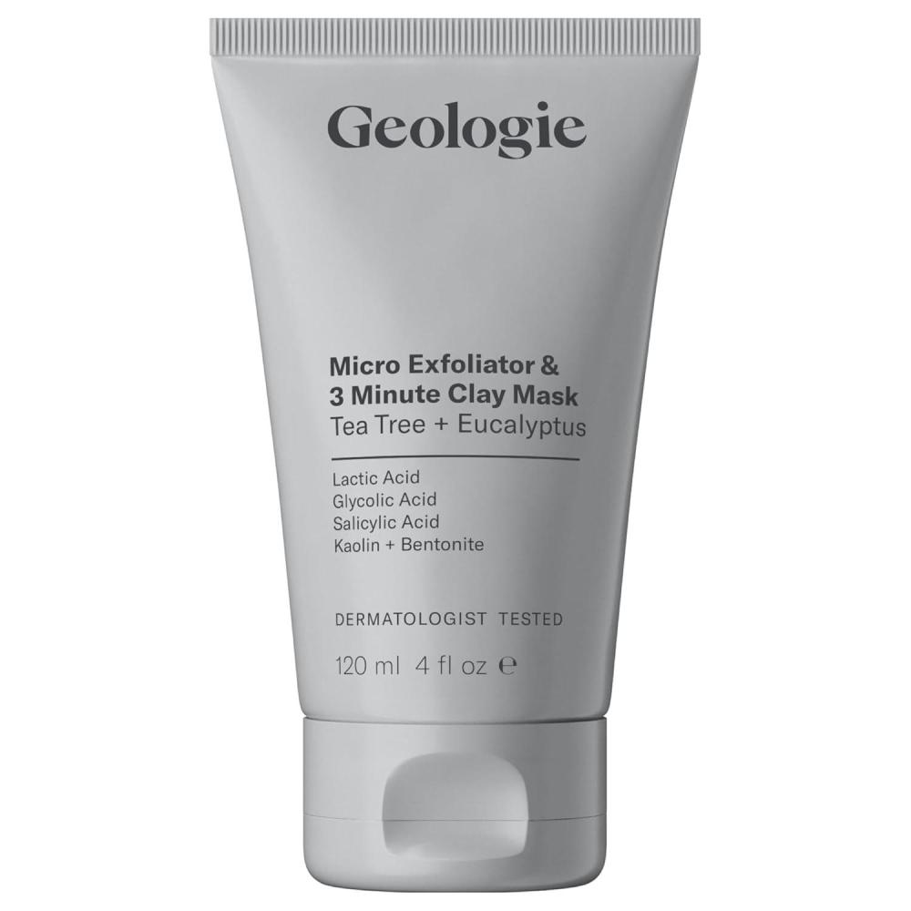 image:imageGeologie Micro Exfoliator amp Clay Mask 3in1 Deep Cleansing Face Wash Pore Refining Mask amp Skin Exfoliant Tea Tree amp Eucalyptus Scent For Men amp Women 4 fl oz