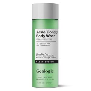image:imageGeologie Acne Control Body Wash  Fresh Eucalyptus  2 Salicylic Acid  15 Glycolic Acid  Clears Body Acne amp Prevents Breakouts  For Men amp Women  No Benzoyl Peroxide  84 oz
