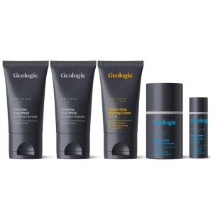 image:imageGeologie Complete Skincare Set for Men amp Women  3Month Simple amp Effective Daily Clear Skin Routine  Acne Oily Skin Dark Spots  Face Wash 2Pack Retinol Face Cream SPF15 Moisturizer amp Eye CreamUnscented  Sensitive Strength  3 Month